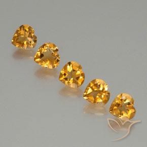 Gemas de Citrino Dorado naranja intenso natural de 4.87 ct, Corazón, VS