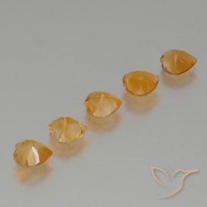 Gemas de Citrino Dorado naranja intenso natural de 4.87 ct, Corazón, VS