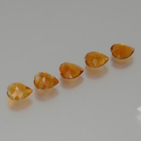 Gemas de citrino naranja natural de 4,93 ct, forma de corazón, VS