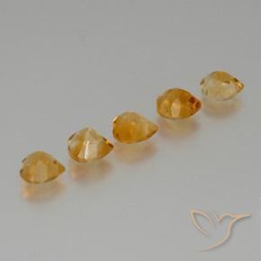 Gemas de Citrino Dorado naranja intenso natural de 5.22 ct, Corazón, VS