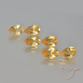 4.92ctw Natural Dorado naranja claro medio Citrino, En forma de pera, VS