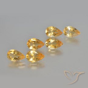 Gemas de Citrino Dorado naranja claro medio natural de 4.92 ct, En forma de pera, VS