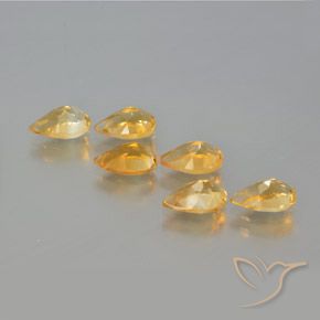 Gemas de Citrino Dorado naranja claro medio natural de 4.92 ct, En forma de pera, VS