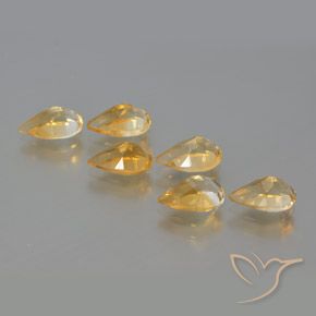 Gemas de Citrino Dorado naranja natural de 4.82 ct, En forma de pera, VS