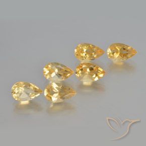 Gemas de Citrino Dorado medio natural de 5.40 ct, En forma de pera, VS