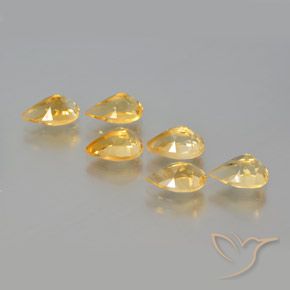 Gemas de Citrino Dorado medio natural de 5.40 ct, En forma de pera, VS
