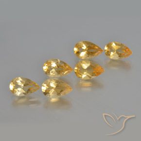Gemas de Citrino Dorado natural de 4.80 ct, En forma de pera, VS