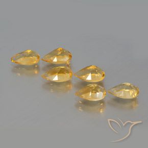 Gemas de Citrino Dorado natural de 4.80 ct, En forma de pera, VS