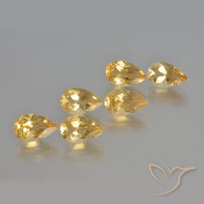 Gemas de Citrino Dorado medio natural de 5.02 ct, En forma de pera, VS