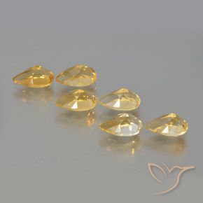 Gemas de Citrino Dorado medio natural de 5.02 ct, En forma de pera, VS
