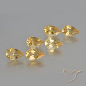 Gemas de Citrino Oro natural de 4.79 ct, En forma de pera, VS