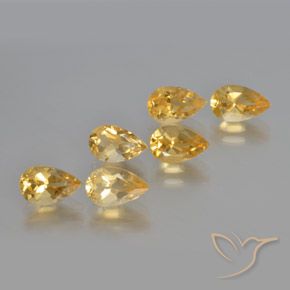 Gemas de Citrino Dorado natural de 5.18 ct, En forma de pera, VS