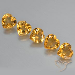 Gemas de Citrino Dorado naranja natural de 4.82 ct, Corazón, VS