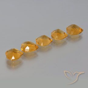 Gemas de Citrino Dorado naranja natural de 4.82 ct, Corazón, VS