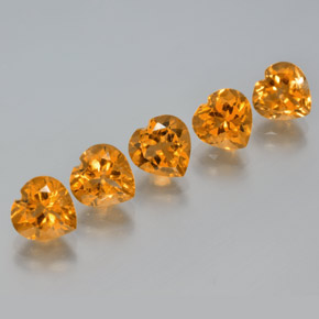 Gemas de citrino dorado natural de 6,11 ct, forma de corazón, VS