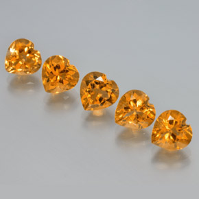 Gemas de citrino dorado natural de 6,11 ct, forma de corazón, VS