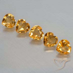 Gemas de Citrino Dorado naranja intenso natural de 4.29 ct, Corazón, VS
