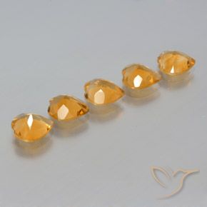 Gemas de Citrino Dorado naranja intenso natural de 4.29 ct, Corazón, VS