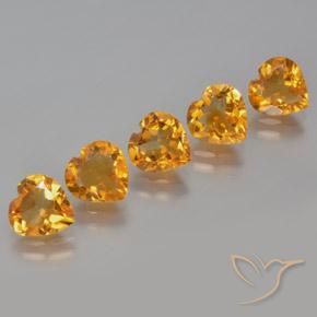 4.92ctw Natural Dorado naranja oscuro Citrino, Corazón, VS