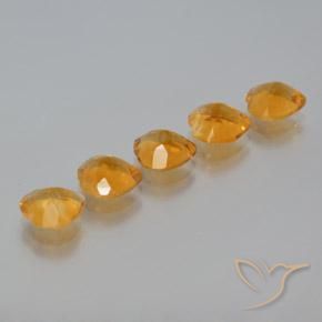 Gemas de Citrino Dorado naranja oscuro natural de 4.92 ct, Corazón, VS