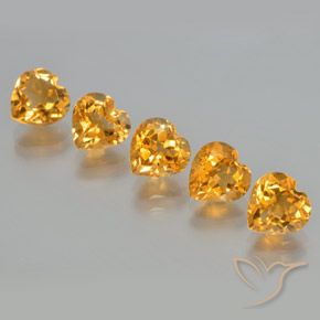 Gemas de Citrino Dorado naranja oscuro natural de 5.82 ct, Corazón, VS