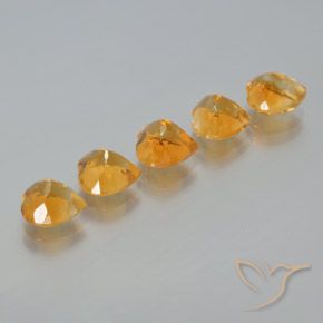 Gemas de Citrino Dorado naranja oscuro natural de 5.82 ct, Corazón, VS