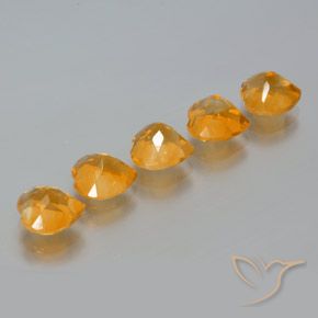 Gemas de Citrino Dorado naranja intenso natural de 5.61 ct, Corazón, VS