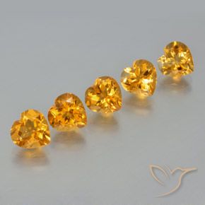 5.90ctw Natural Dorado naranja intenso Citrino, Corazón, VS