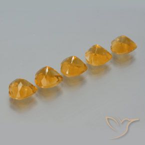 Gemas de Citrino Dorado naranja intenso natural de 5.90 ct, Corazón, VS