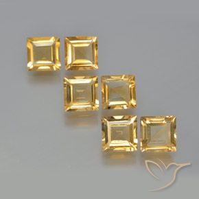 5.81ctw Natural Dorado Citrino, Cuadrado, VS
