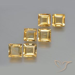 Gemas de Citrino Dorado natural de 5.81 ct, Cuadrado, VS
