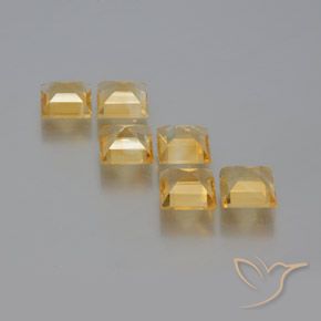 Gemas de Citrino Dorado natural de 5.81 ct, Cuadrado, VS
