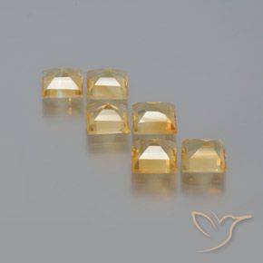 Gemas de Citrino Naranja dorado natural de 5.81 ct, Cuadrado, VS