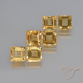 Gemas de Citrino Dorado natural de 6.59 ct, Cuadrado, VS