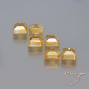 Gemas de Citrino Dorado natural de 6.59 ct, Cuadrado, VS