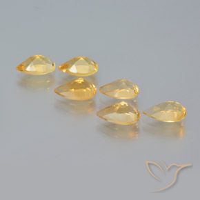 Gemas de Citrino Dorado medio natural de 4.35 ct, En forma de pera, VS