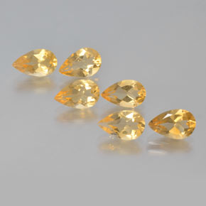 Gemas de citrino dorado natural de 4,19 ct, en forma de pera, VS