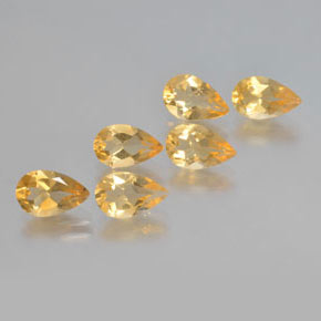 Gemas de citrino dorado natural de 4,19 ct, en forma de pera, VS