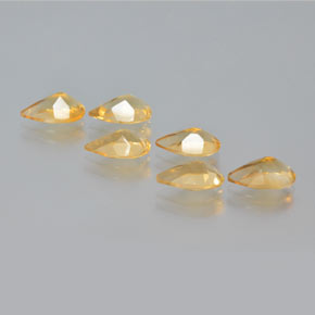Gemas de citrino dorado natural de 4,19 ct, en forma de pera, VS