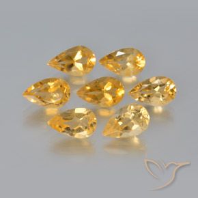 Gemas de Citrino Dorado-naranja claro natural de 5.78 ct, En forma de pera, VS