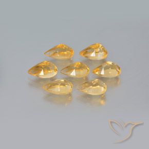 Gemas de Citrino Dorado-naranja claro natural de 5.78 ct, En forma de pera, VS