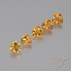 Gemas de citrino dorado natural de 5,16 ct, forma de corazón, VS