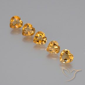 Gemas de citrino dorado natural de 5,16 ct, forma de corazón, VS