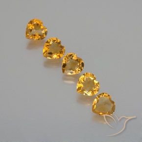 Gemas de Citrino Dorado naranja claro medio natural de 4.97 ct, Corazón, VS