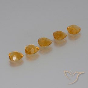 Gemas de Citrino Dorado naranja claro medio natural de 4.97 ct, Corazón, VS