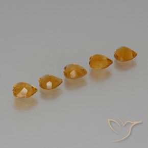 Gemas de Citrino Dorado naranja oscuro natural de 4.80 ct, Corazón, VS