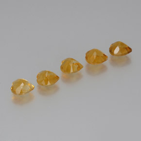 Gemas de Citrino Dorado naranja oscuro natural de 5.18 ct, Forma de corazón, VS