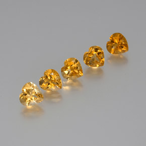 Gemas de citrino dorado natural de 5,38 ct, forma de corazón, VS