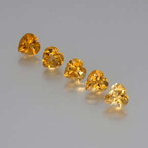 Gemas de citrino dorado natural de 5,38 ct, forma de corazón, VS