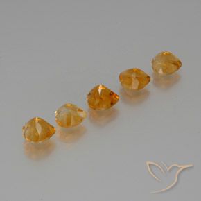 Gemas de Citrino Naranja oscuro natural de 5.71 ct, Corazón, VS